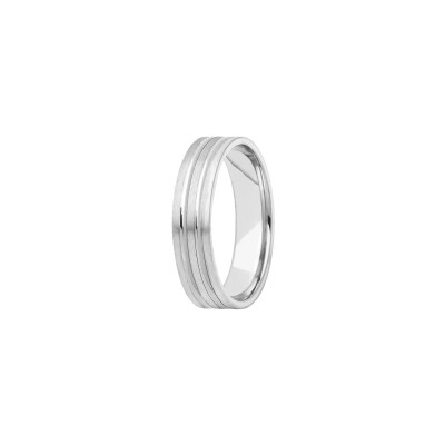 Alliance en or blanc et platine, 5mm