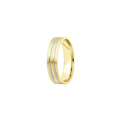 Alliance en or jaune et platine, 5mm