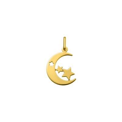 Pendentif Lune étoiles en or jaune