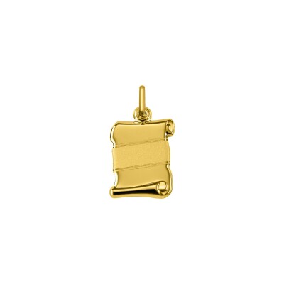Pendentif à graver parchemin en or jaune