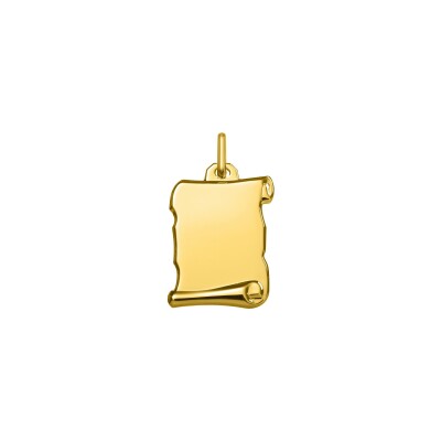 Pendentif à graver parchemin en or jaune