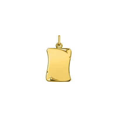 Pendentif à graver parchemin en or jaune