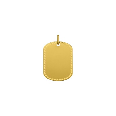 Pendentif à graver plaque tonneau en or jaune