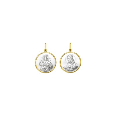 Médaille Scapulaire Vierge du Carmel en or jaune