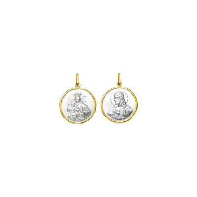 Médaille Scapulaire Vierge du Carmel en or jaune