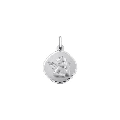 Médaille Ange en or blanc
