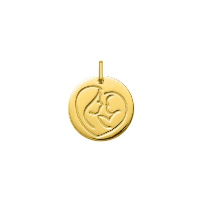 Médaille Vierge à l'enfant en or jaune