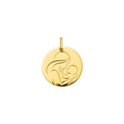 Médaille Vierge à l'enfant en or jaune