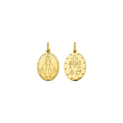 Pendentif Vierge miraculeuse en or jaune