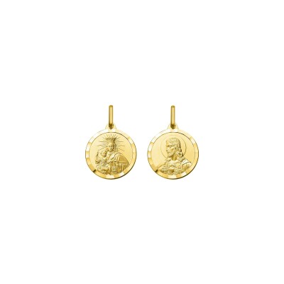 Médaille Scapulaire Vierge du Carmel en or jaune