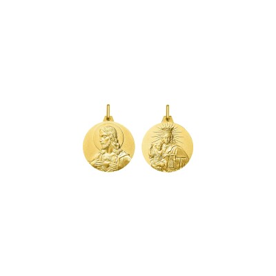 Médaille Scapulaire Vierge du Carmel en or jaune
