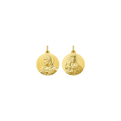 Médaille Scapulaire Vierge du Carmel en or jaune