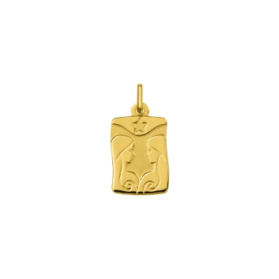 Pendentif zodiaque Gémeaux en or jaune