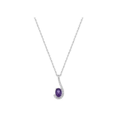 Collier en argent rhodié et oxyde de zirconium