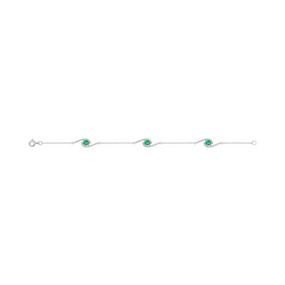 Bracelet en argent rhodié et oxyde de zirconium
