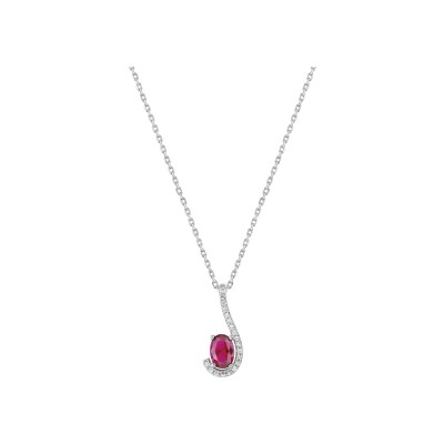 Collier en argent rhodié et oxyde de zirconium