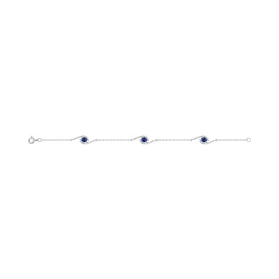 Bracelet en argent rhodié et oxyde de zirconium