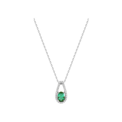 Collier en argent rhodié et oxyde de zirconium