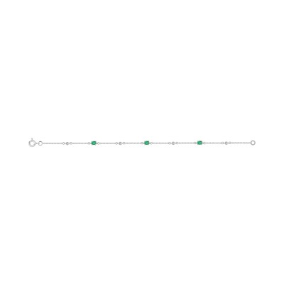 Bracelet en argent rhodié et oxyde de zirconium
