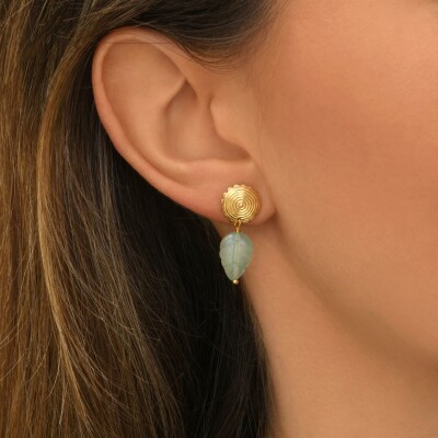 Boucles d'oreilles SATELLITE Arizona Dream en plaqué or et aventurine