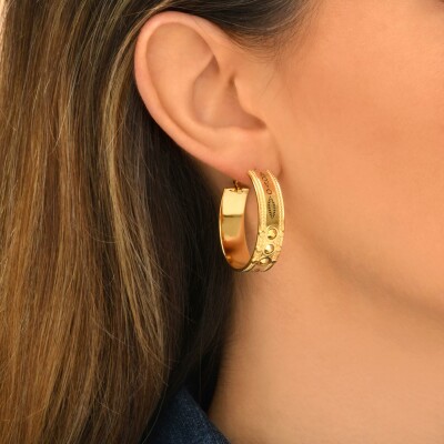 Boucles d'oreilles SATELLITE Arizona Dream en plaqué or et cristal