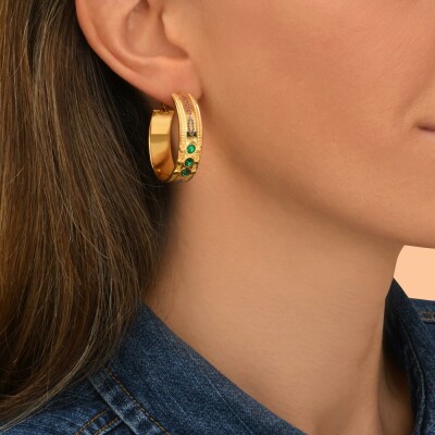 Boucles d'oreilles SATELLITE Arizona Dream en plaqué or et cristal