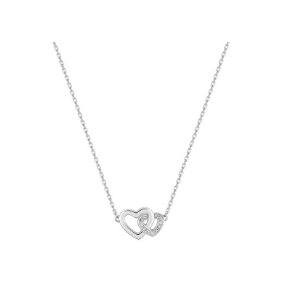 Collier en argent rhodié et oxyde de zirconium