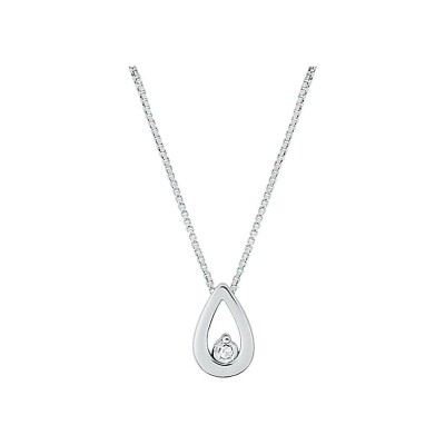 Collier en argent rhodié et oxyde de zirconium