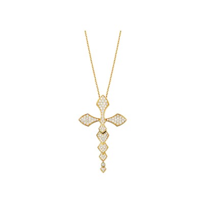 Collier avec pendentif Akillis Python en or jaune et diamants