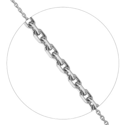 Chaîne Forçat Limé Arthus Bertrand en argent rhodié - 42cm