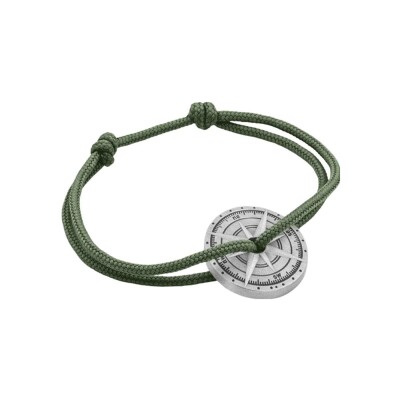Bracelet sur cordon Le Vent à la Française Rose des vents en argent