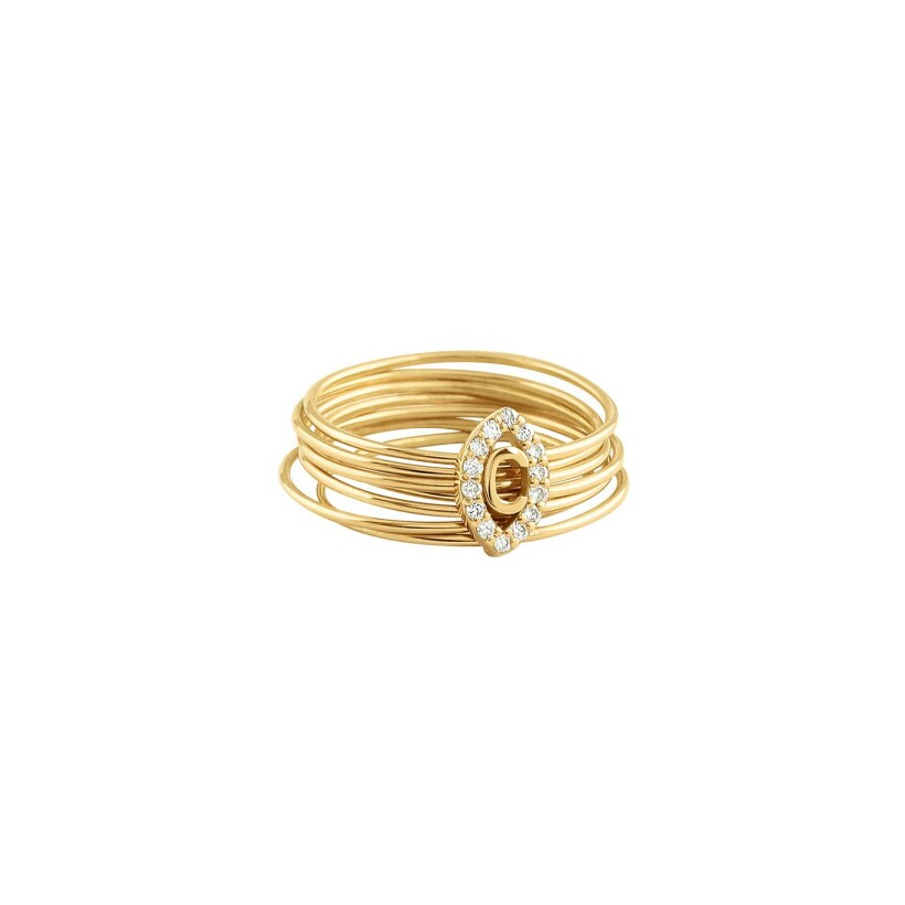 Bague Charlet Iris en or jaune et diamants