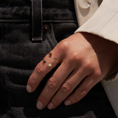 Bague Charlet Pyramide en or jaune et diamants