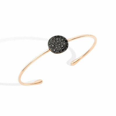 Bracelet Pomellato Sabbia en or rose et diamants noirs