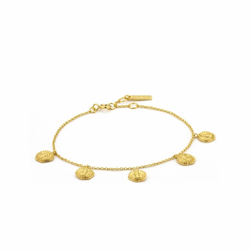 Bracelet Ania Haie Coins en argent plaqué or jaune