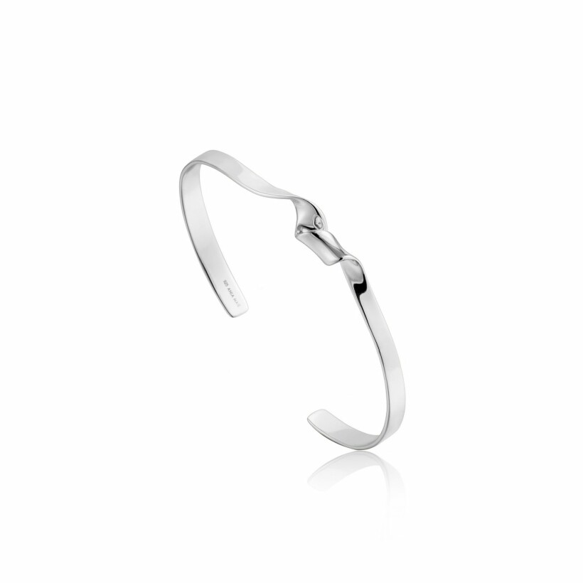 Bracelet jonc twisté Ania Haie Twister en argent rhodié