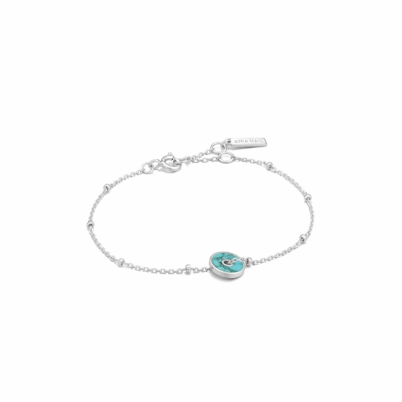 Bracelet Ania Haie Hidden Gem en argent rhodié, turquoise reconstituée
