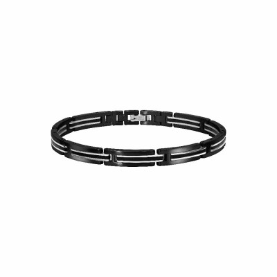 Bracelet Rochet Strike en acier, PVD noir et carbone