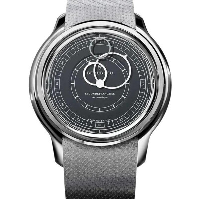 Montre BeauBleu Seconde Française pearl grey bracelet acier