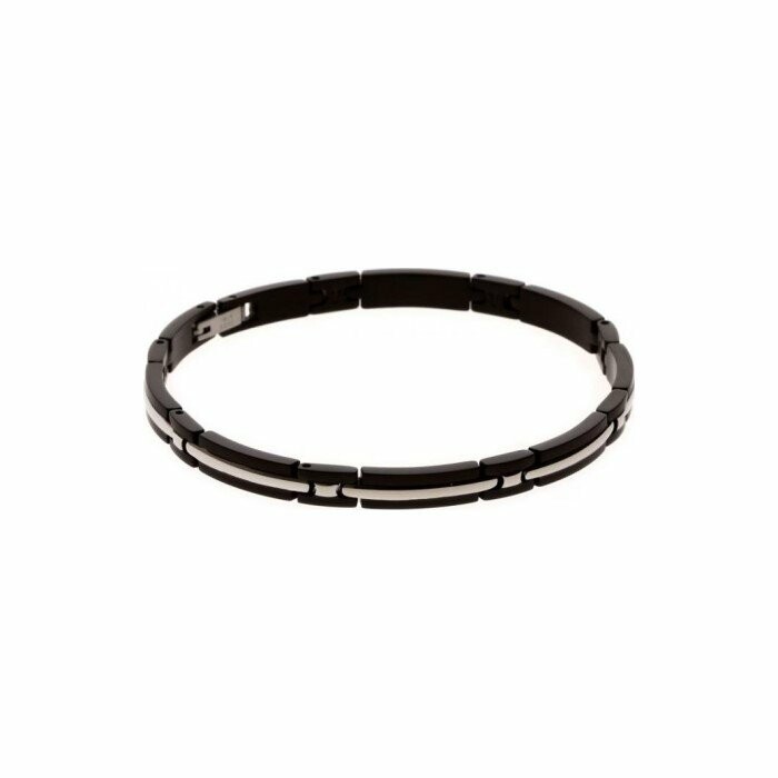Bracelet Rochet Trinidad 5.5mm en acier et PVD noir 21cm