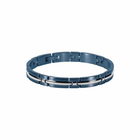 Bracelet Rochet Trinidad en acier et PVD bleu 21cm