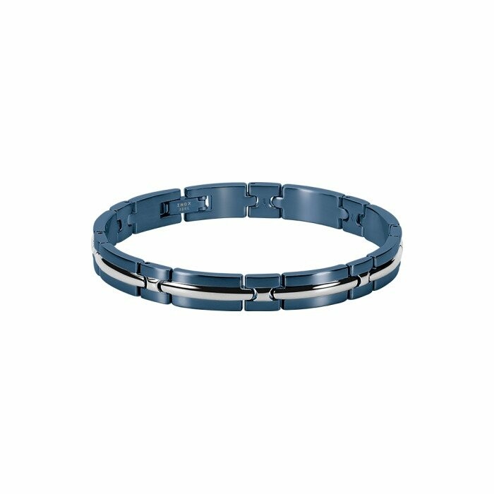 Bracelet Rochet Trinidad en acier et PVD bleu 21cm