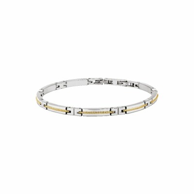 Bracelet Rochet Fregate en acier et métal doré jaune