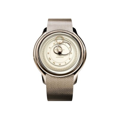 Montre BeauBleu La Pièce N.1 champagne bracelet acier or rose