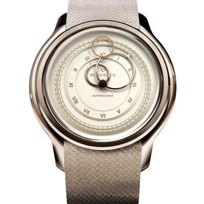 Montre BeauBleu La Pièce N.1 champagne bracelet acier or rose