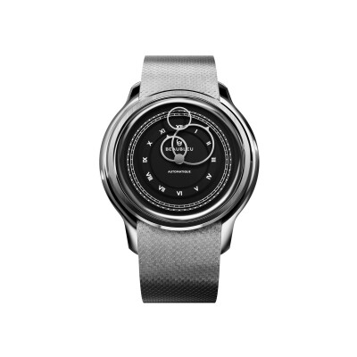 Montre BeauBleu La Pièce N.1 graphite bracelet acier