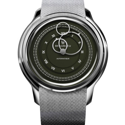 Montre BeauBleu La Pièce N.1 vert olive bracelet acier