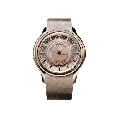 Montre BeauBleu La Pièce N.2 or rose bracelet acier or rose
