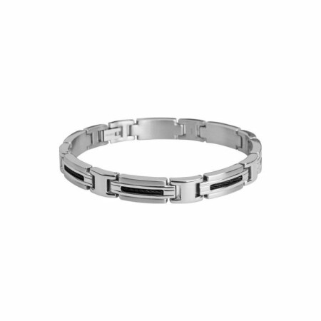 Bracelet Rochet Marina en acier et PVD noir 21cm