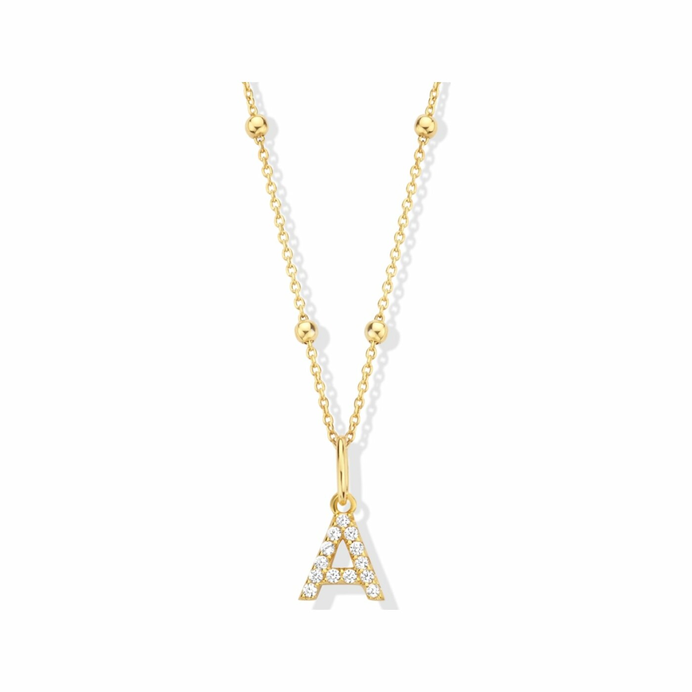 Collier Naiomy Moments en argent doré et oxyde de zirconium